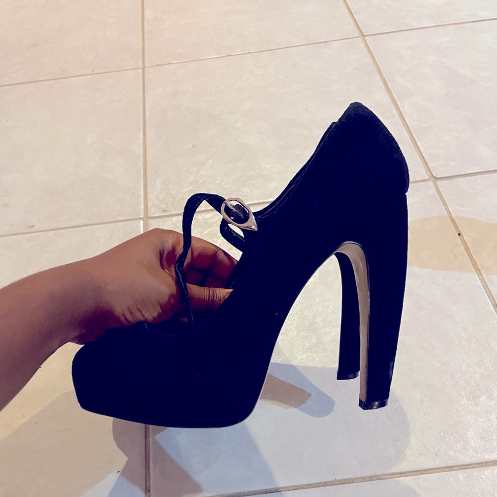 Dolce Vita Black Suede Mary Jane Heels